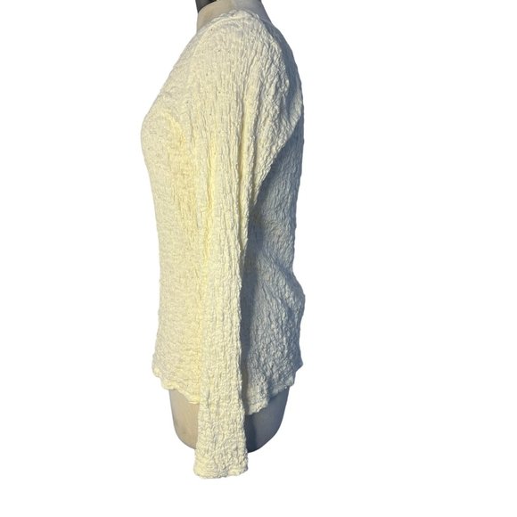 J Jill Blouse L Cream Long sleeve Round Neck Stretch Pull Over - Picture 3 of 14